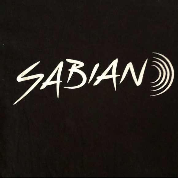 SABIAN Cymbals Logo TShirt Ladies Sz M Drummer Interest NEW - Picture 2 of 2